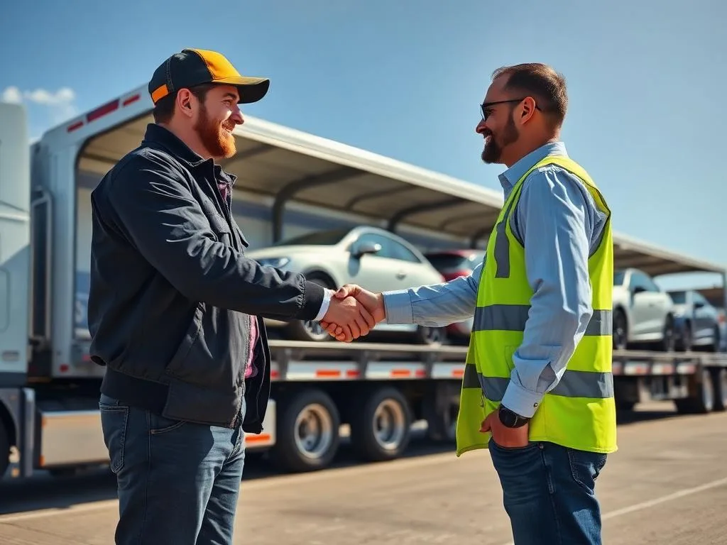 Carrier driver and logistics coordinator handshake